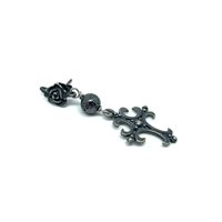 Boucle d'oreilles unique Madame Black Femme in Argent MB CROCE ROSA LAVICA - MB CROCE ROSA LAVICA